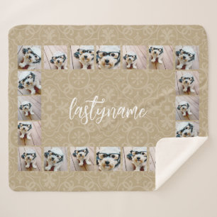 Couverture Sherpa 20 Photo Collage avec nom de script motif moderne