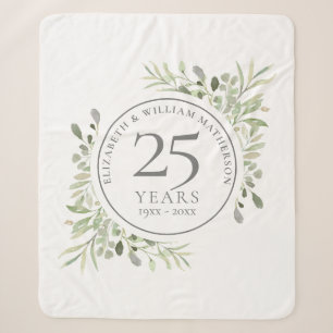 Couverture Sherpa 25e anniversaire Mariage d'argent verdure