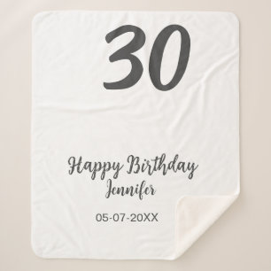 Couverture Sherpa 30e anniversaire ajouter nom date année noir modèl