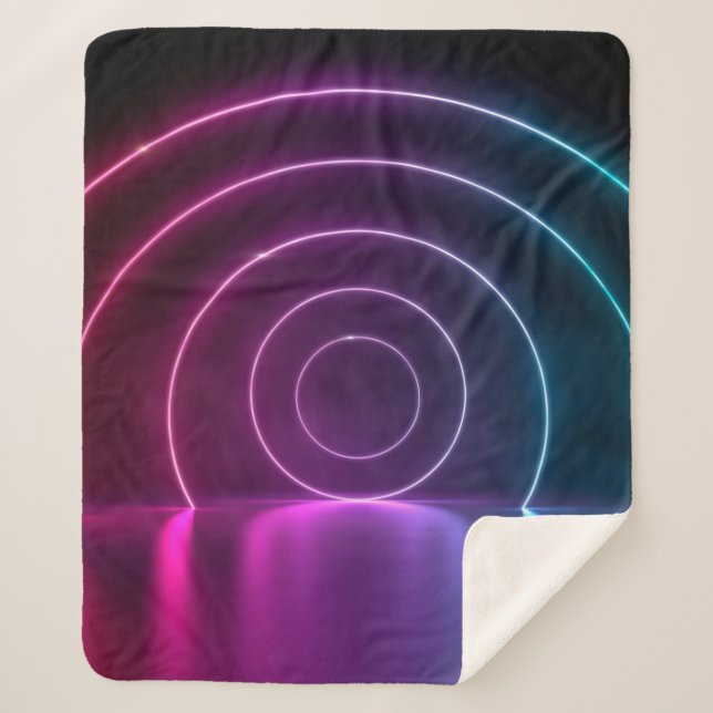 Couverture Sherpa 3d ing des lignes brillantes du portail de cercle  (Devant)