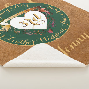Couverture Sherpa 3e anniversaire Mariage en cuir Sherpa