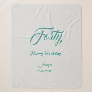 Couverture Sherpa 40ème lettre quarantième anniversaire ajouter nom