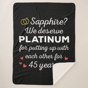 Couverture Sherpa 45e anniversaire du Mariage I - Sapphire Funny Cou