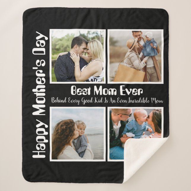 Couverture Sherpa 4 Collage photo Meilleure maman jamais (Devant)