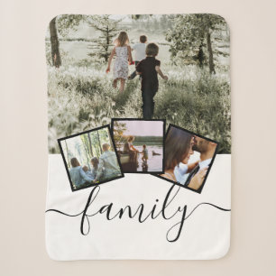 Couverture Sherpa 4 Famille Collage Photo Personnalisé Personnalisé