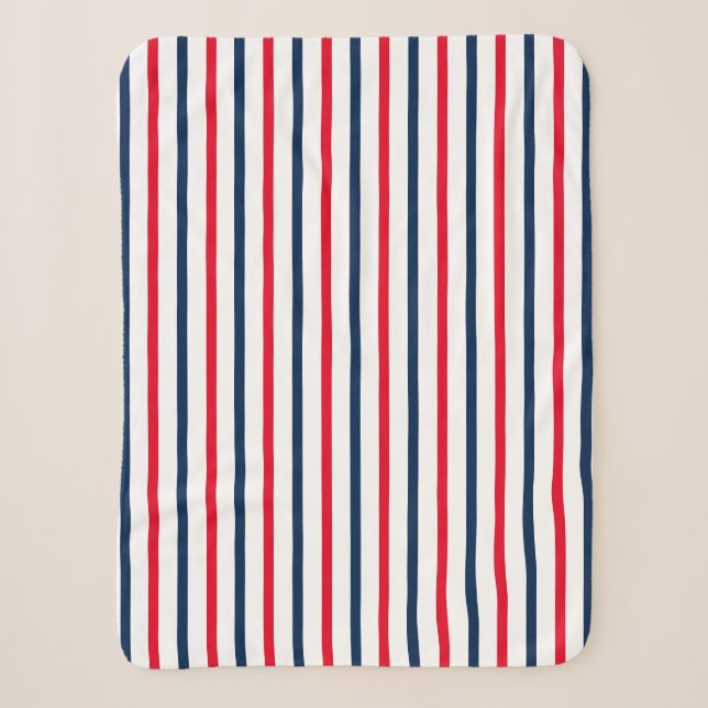 Couverture Sherpa 4 juillet rouge blanc rayures patriotique (Devant)