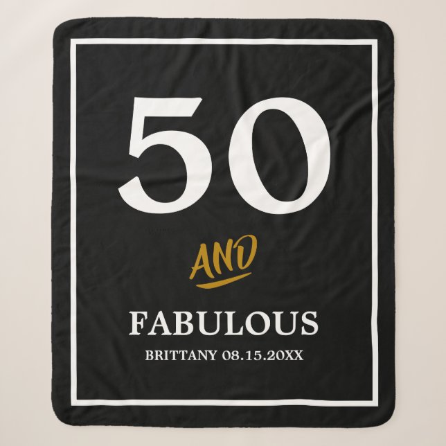Couverture Sherpa 50 et Fabuleux Anniversaire Sherpa Blanket (Devant)