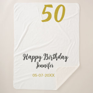 Couverture Sherpa 50e anniversaire ajouter nom date année noire modè