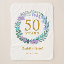 50e anniversaire Golden Floral Bluebells Wreath