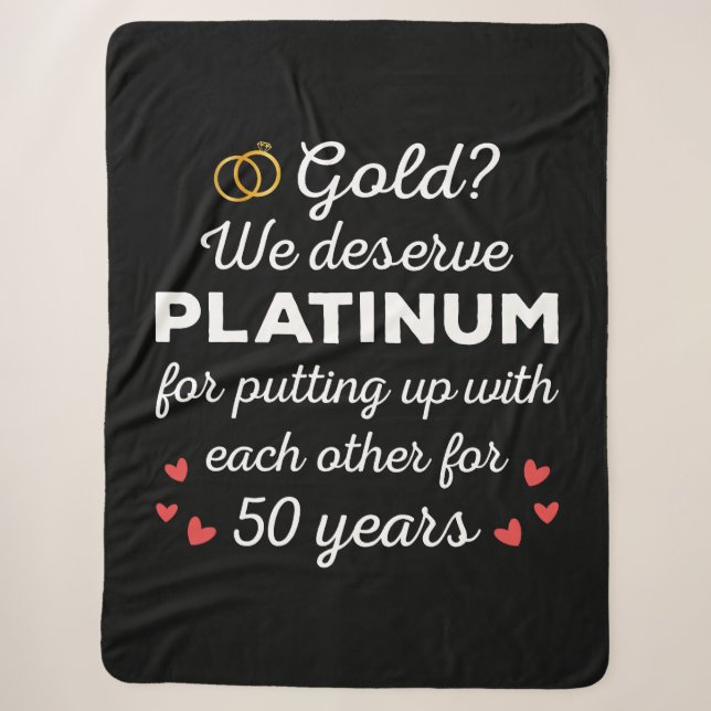 Couverture Sherpa 50ème anniversaire de Mariage I - Gold Funny Coupl (Devant)