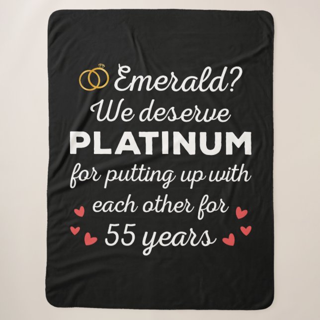 Couverture Sherpa 55e anniversaire du Mariage I - Emerald Funny Coup (Devant)