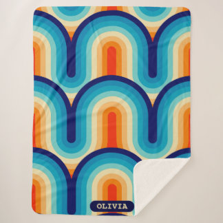 Couverture Sherpa 70s Rainbow Curves