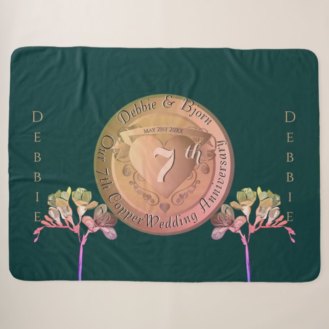 Couverture Sherpa 7e anniversaire Mariage Frésis en cuivre (Devant (Horizontal))