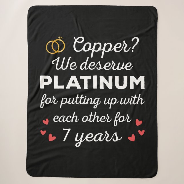 Couverture Sherpa 7e anniversaire Mariage I - Couple amusant en cuiv (Devant)