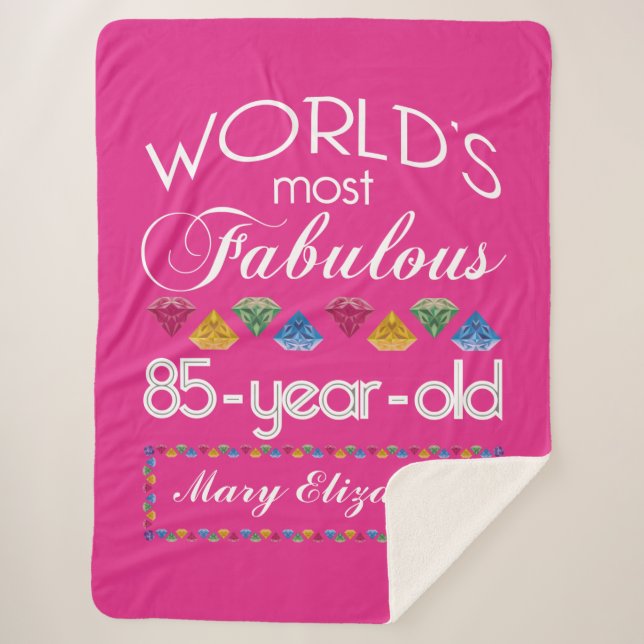 Couverture Sherpa 85th Anniversaire la plupart de rose coloré (Devant)