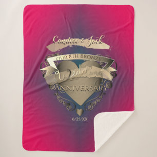 Couverture Sherpa 8e anniversaire Mariage bronze +Tourmaline