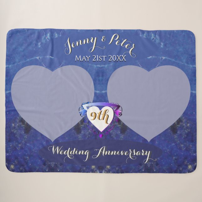 Couverture Sherpa 9e anniversaire du Mariage de photos LapisSherpa B (Devant (Horizontal))