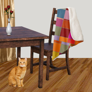 Couverture Sherpa À damiers Abstrait coloré moderne