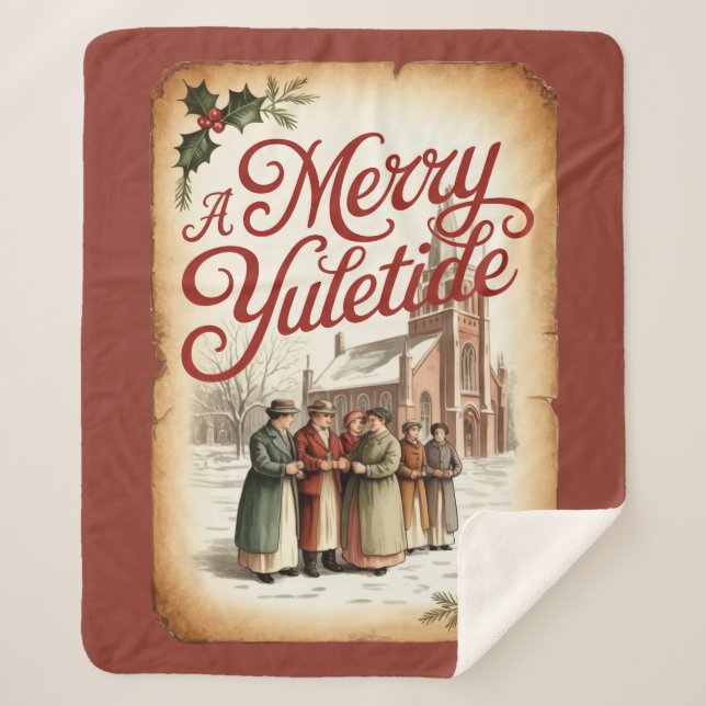 Couverture Sherpa A Merry Yuletide with Victorian Carolers  (Devant)