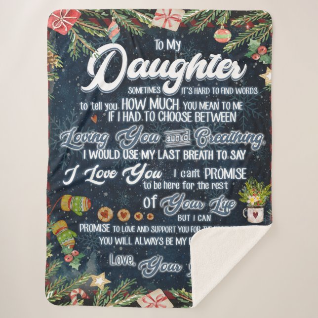 Couverture Sherpa À Mon Cadeau Fille, Lettre De Noël À Fille (Devant)