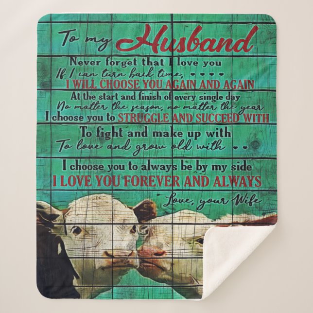 Couverture Sherpa À mon mari | Jolie famille présente (Devant)