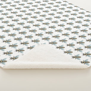 Couverture Sherpa abeille (blanche)