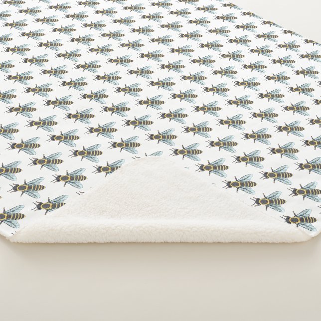 Couverture Sherpa abeille (blanche) (3/4)