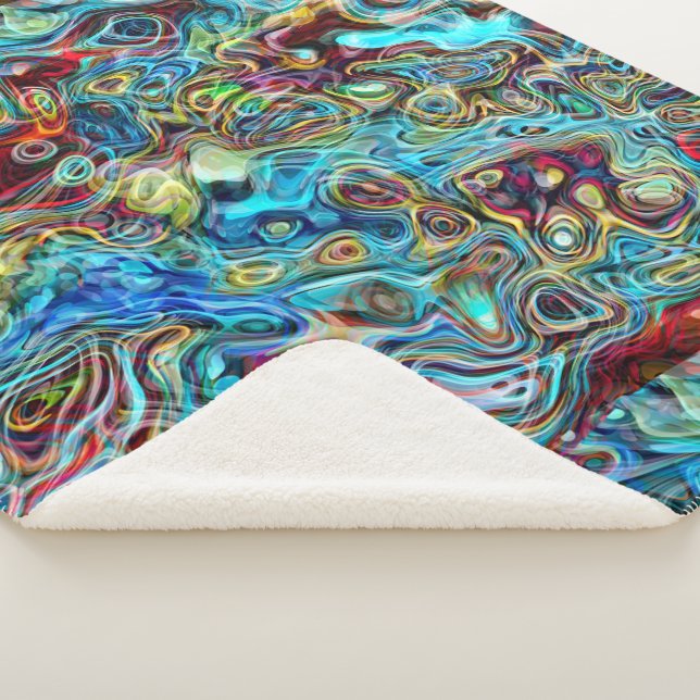 Couverture Sherpa Abstrait Artistic Retro Cool Waves Art Motif (3/4)