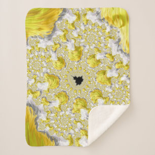 Couverture Sherpa Abstrait Gold Fractal