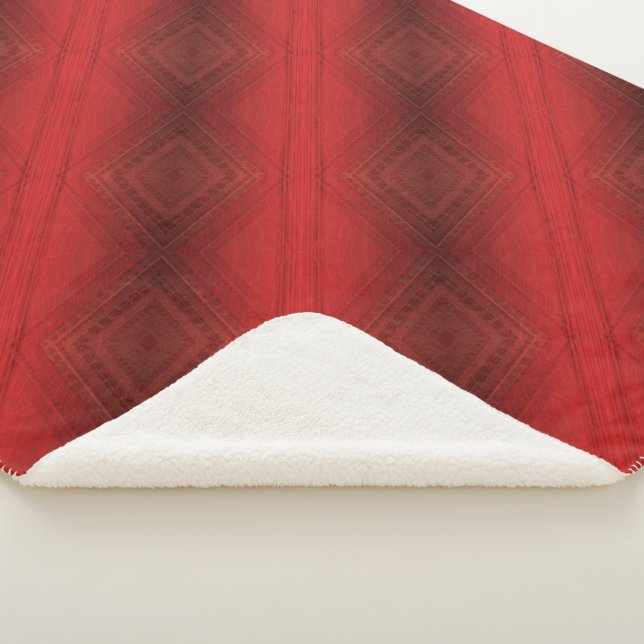 Couverture Sherpa Acceptation | Motif de Boho Eclectique Rouge (3/4)