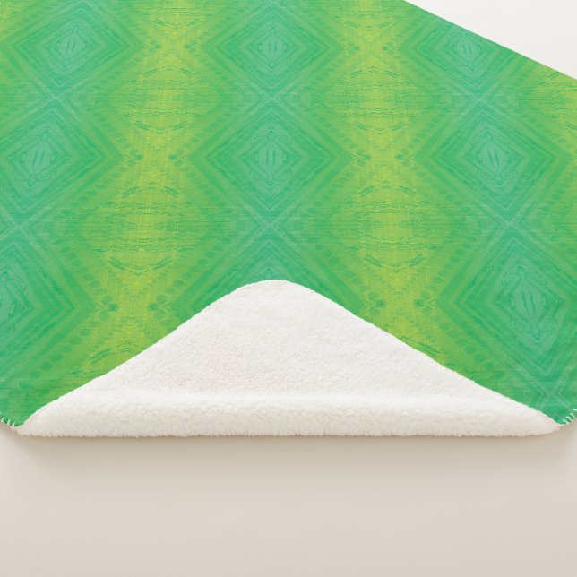 Couverture Sherpa Acceptation | Motif de Shibori jaune bleu (3/4)