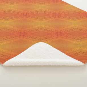 Couverture Sherpa Acceptation Motif de Shibori rouge orange jaune