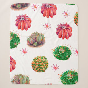 Couverture Sherpa ?actus motif floral transparent arrière - plan, wa