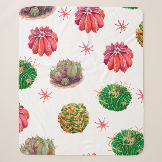 Couverture Sherpa ?actus motif floral transparent arrière - plan, wa (Devant)