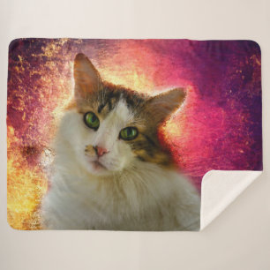 Couverture Sherpa Adorable Cute Calico Chat