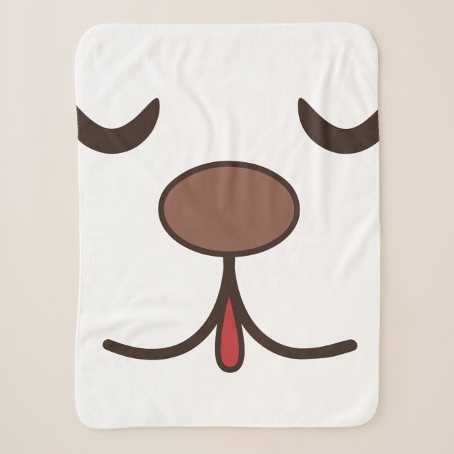 Couverture Sherpa Adorable mignon chien visage enfants blanc (Devant)