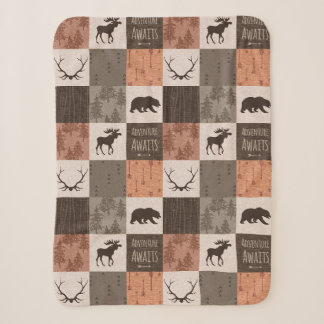 Couverture Sherpa Adventure Await Minky/Sherpa Baby Blanket en rouil