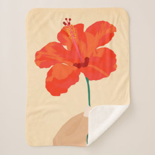 Couverture Sherpa Affection Hibiscus