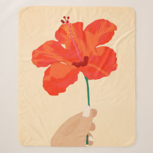 Couverture Sherpa Affection Hibiscus