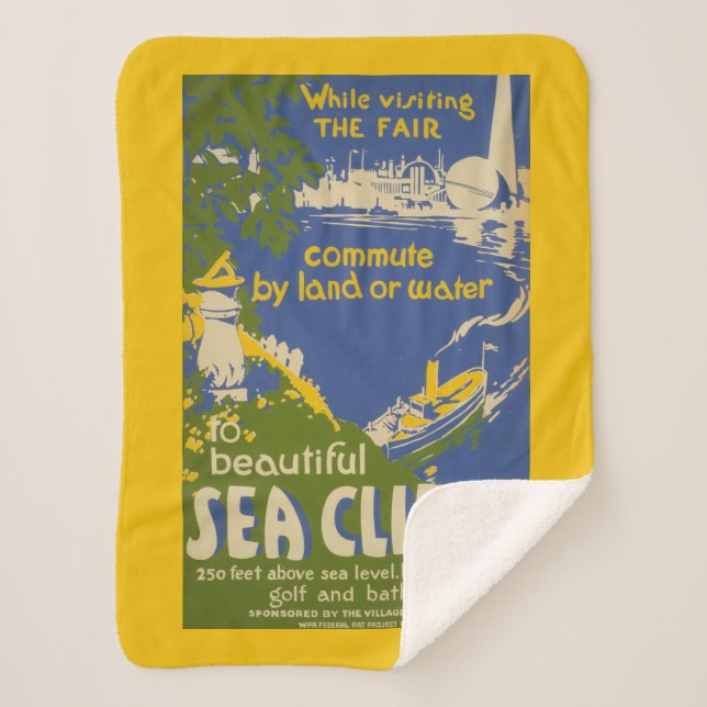 Couverture Sherpa Affiche de voyage Promotion Sea Cliff, Long Island (Devant)