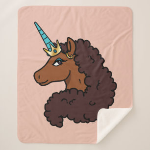 Couverture Sherpa Afro Unicorn Unique