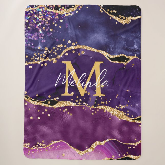 Couverture Sherpa Agate des séquences de Parties scintillant violet  (Devant)