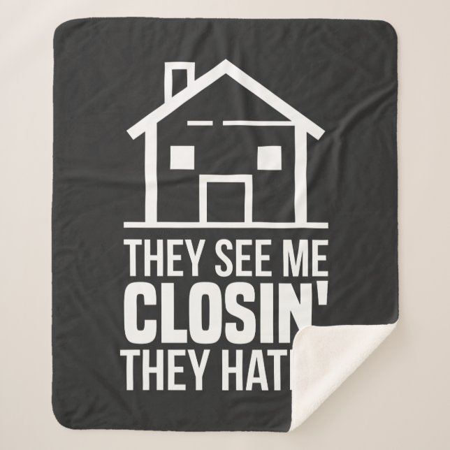 Couverture Sherpa Agent They See Me Closing Realtor Estate (Devant)