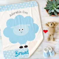 Agneau Turquoise Bébé Garçon Adorable Brebis Écrit