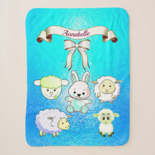 Couverture Sherpa Agneaux de bébé élégants Nom du Motif Personnalise