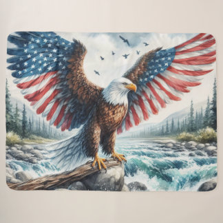 Couverture Sherpa Aigle patriotique majestueux