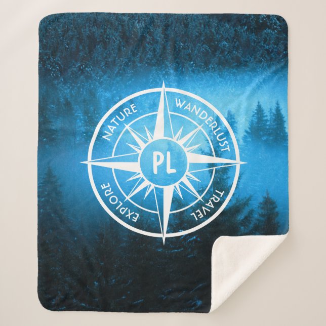 Couverture Sherpa Aiguille de compas monogramme brouillard dans la f (Devant)