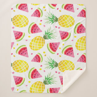 Couverture Sherpa Aiguille de pastèque Été Imprimer sans joint