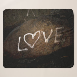 Couverture Sherpa Aimer Graffiti blanc