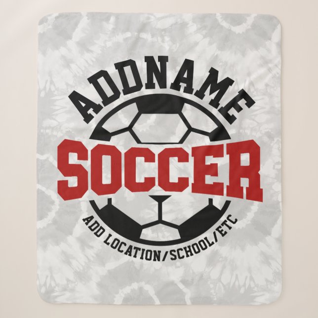 Couverture Sherpa AJOUT PERSONNALISÉ NOM Joueur de football Cravate- (Devant)